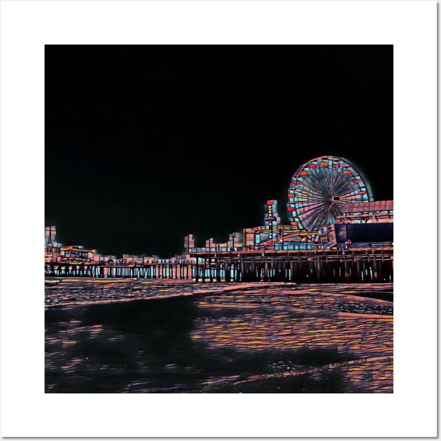 Stained Glass Santa Monica Pier Wall Art by Christine aka stine1